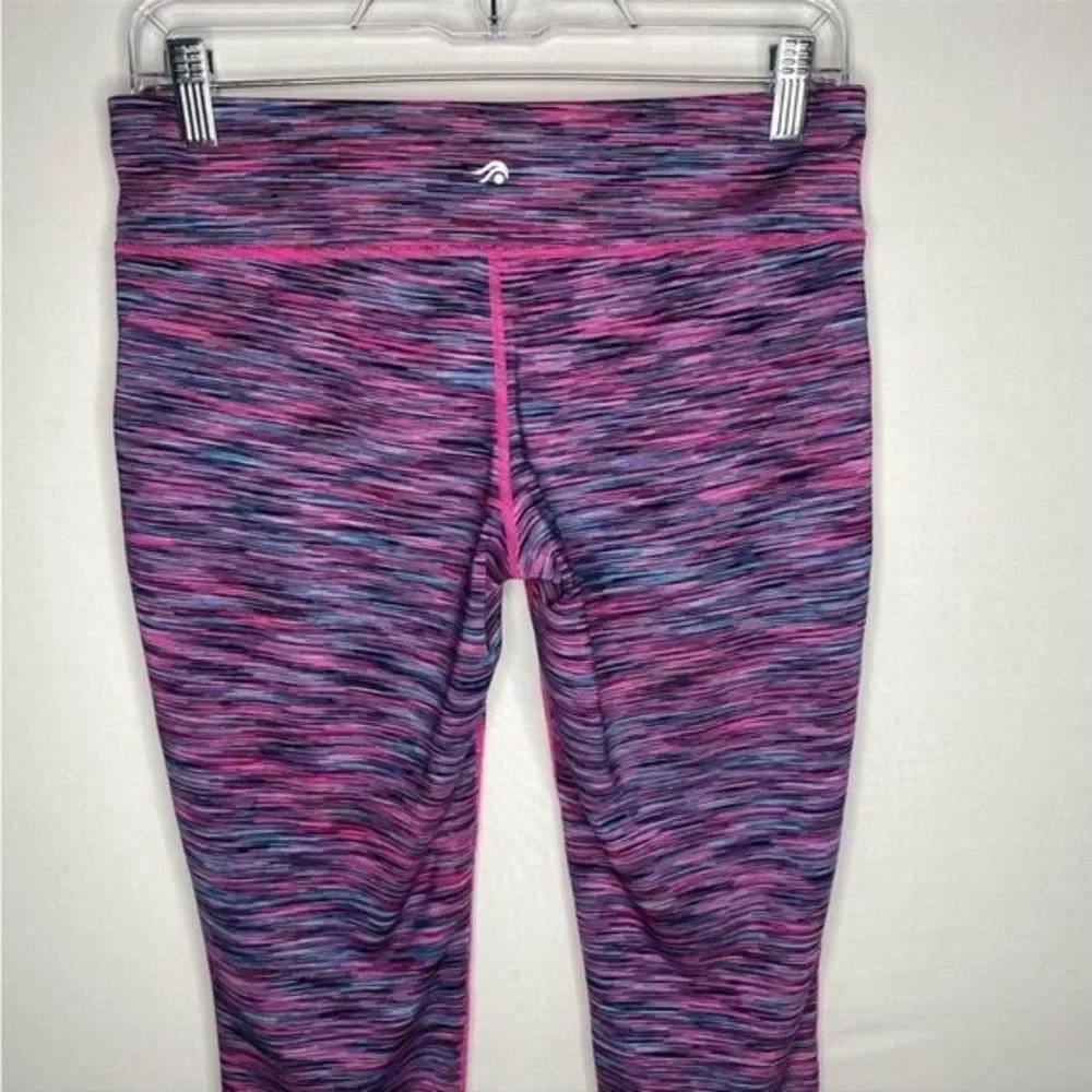 Ideology Pink Purple Space Dye Work Out Athletic Leggings M